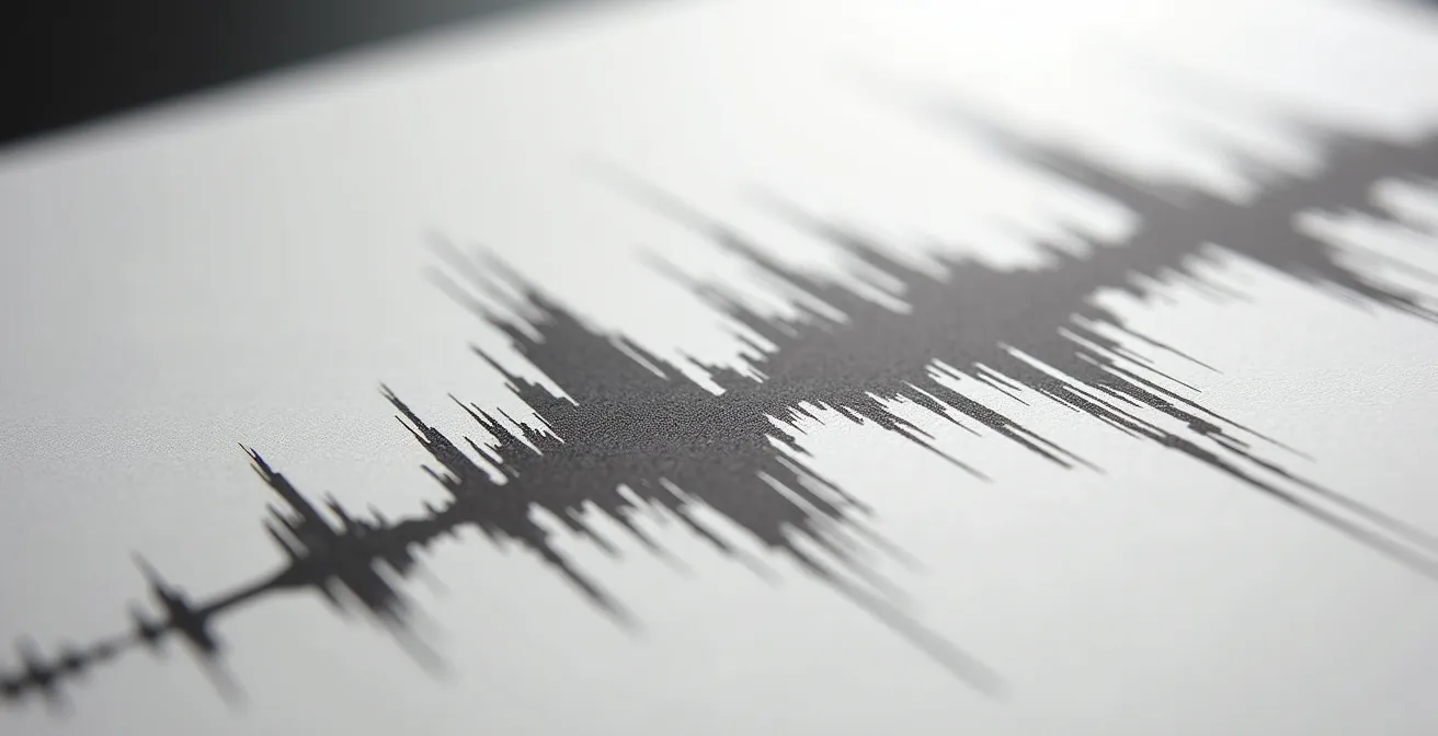 Écran de logiciel audio montrant l'analyse des transitoires rythmiques basse et batterie