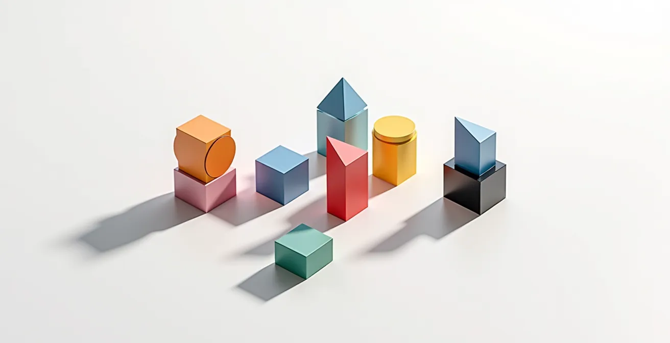 Organisation modulaire d'une fiche technique avec différentes configurations selon les lieux